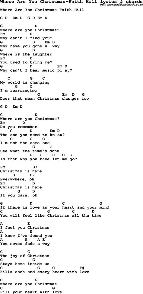 Where Are You Christmas Chords .